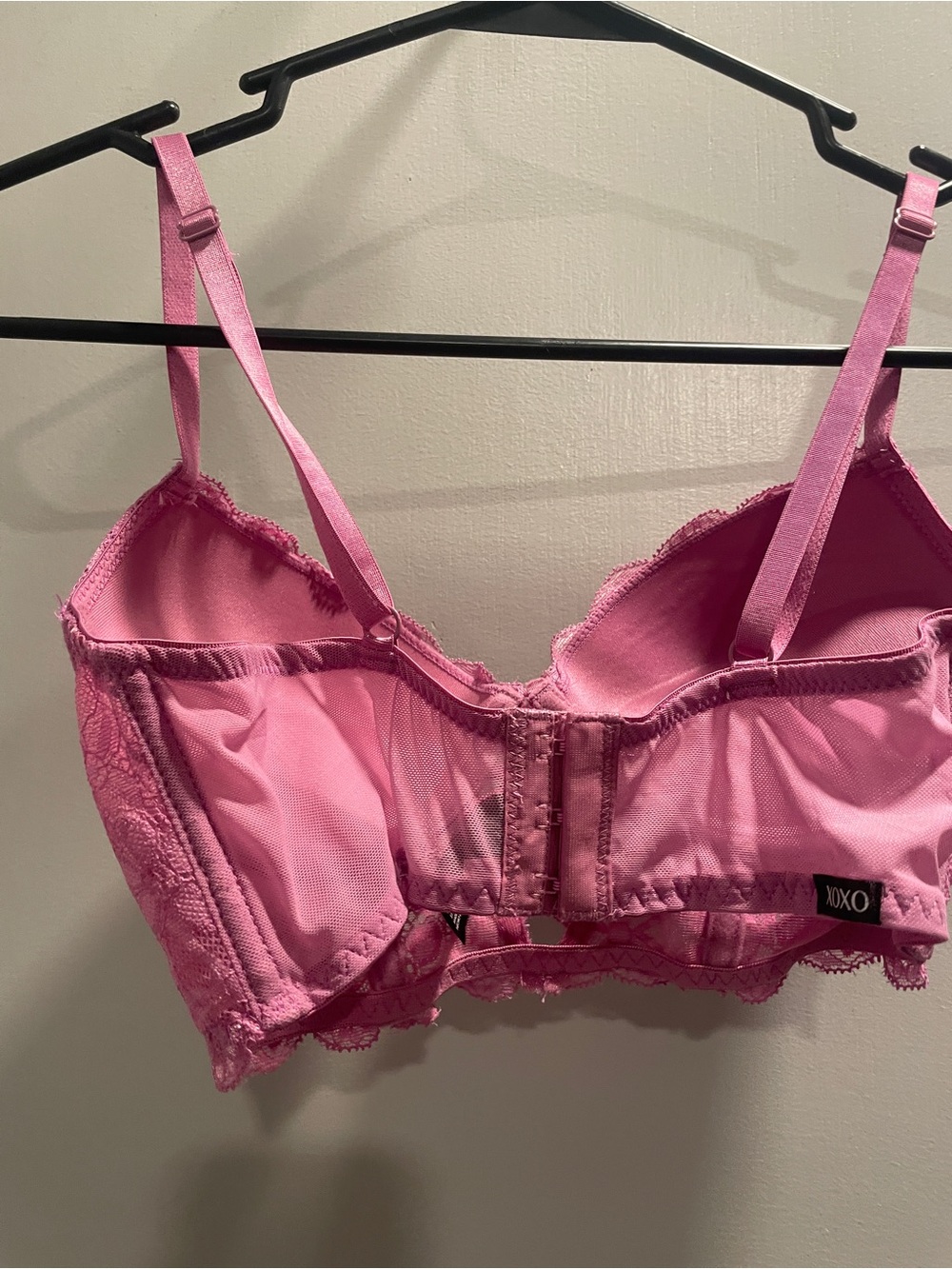XOXO Hot Pink Lace Longline Bralette with Crisscross Front size 36B - Picture 8 of 8
